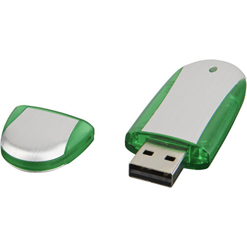 Memo USB-Stick , apfelgrün / silber MB , 16 GB , Kunststoff, Aluminium MB , 6,00cm x 2,40cm x 1,20cm (Länge x Höhe x Breite), Bild 1