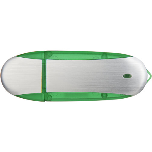 Memo USB-Stick , apfelgrün / silber MB , 4 GB , Kunststoff, Aluminium MB , 6,00cm x 2,40cm x 1,20cm (Länge x Höhe x Breite), Bild 3