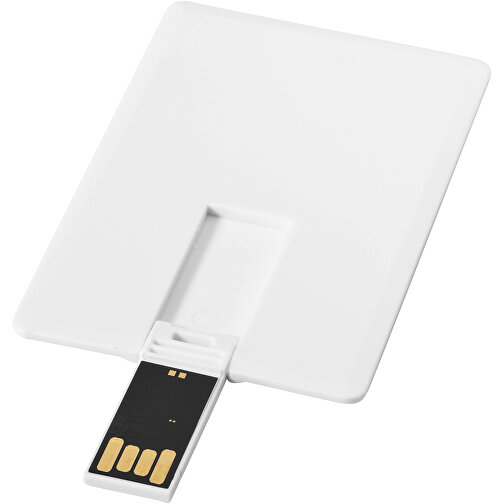 Slim Credit Card USB-Stick , weiß MB , 4 GB , Kunststoff MB , 8,20cm x 5,20cm x 0,30cm (Länge x Höhe x Breite), Bild 1