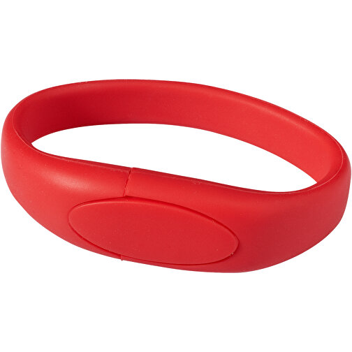 Bracelet USB-Stick , rot MB , 16 GB , Silikon Kunststoff MB , 24,40cm x 2,10cm x 1,10cm (Länge x Höhe x Breite), Bild 1