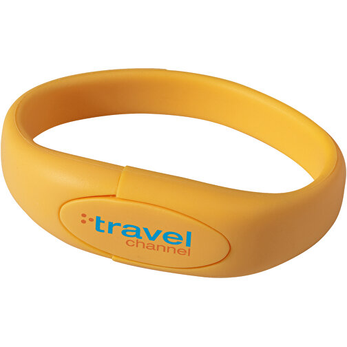 Bracelet USB-Stick , orange MB , 1 GB , Silikon Kunststoff MB , 24,40cm x 2,10cm x 1,10cm (Länge x Höhe x Breite), Bild 2