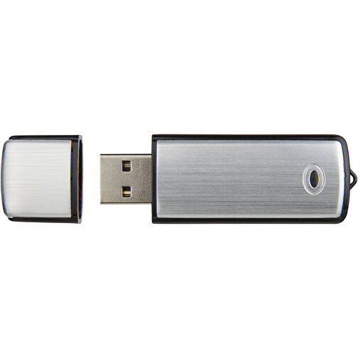 USB-Stick Square , silber MB , 4 GB , Kunststoff, Aluminium MB , 6,40cm x 2,10cm x 0,70cm (Länge x Höhe x Breite), Bild 2
