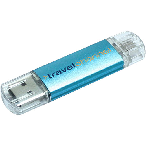Silicon Valley On-the-Go USB-Stick , blau MB , 32 GB , Aluminium MB , 6,90cm x 1,80cm x 0,70cm (Länge x Höhe x Breite), Bild 2