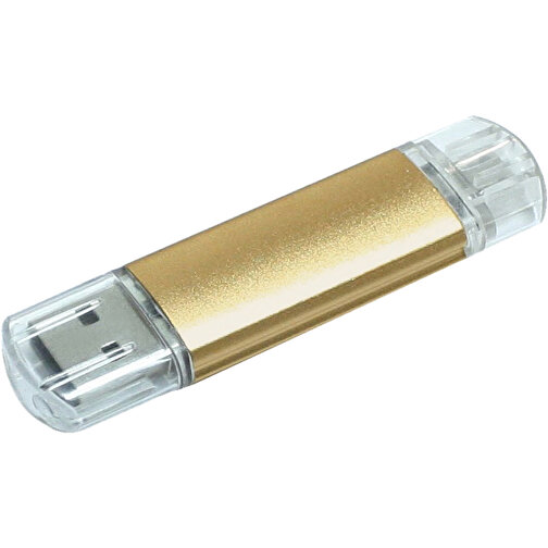 Silicon Valley On-the-Go USB-Stick , gold MB , 1 GB , Aluminium MB , 6,90cm x 1,80cm x 0,70cm (Länge x Höhe x Breite), Bild 1