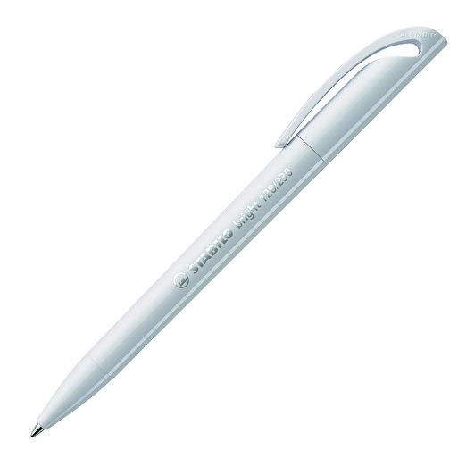 STABILO Bright Kugelschreiber , Stabilo, weiß, recycelter Kunststoff, 14,70cm x 1,60cm x 1,20cm (Länge x Höhe x Breite), Bild 2