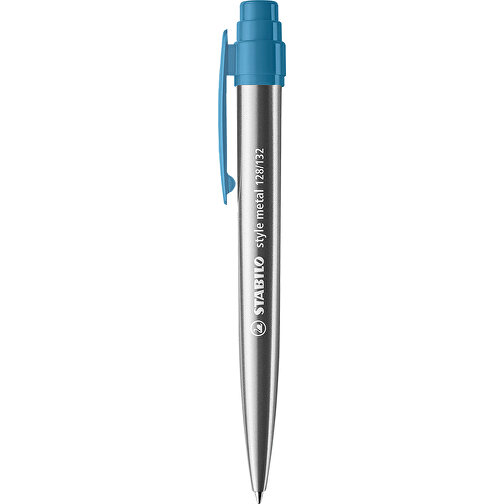 STABILO Style Metal Kugelschreiber , Stabilo, silber/topasblau, Metall, 14,00cm x 1,90cm x 1,50cm (Länge x Höhe x Breite), Bild 1