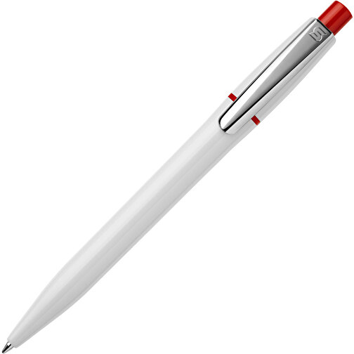 Kugelschreiber Semyr Hardcolour , weiss / rot, ABS & Metall, 13,70cm (Länge), Bild 2