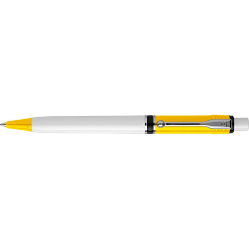 Kugelschreiber Raja Colour Hardcolour , gelb / weiß, ABS & Metall, 14,00cm (Länge), Bild 3
