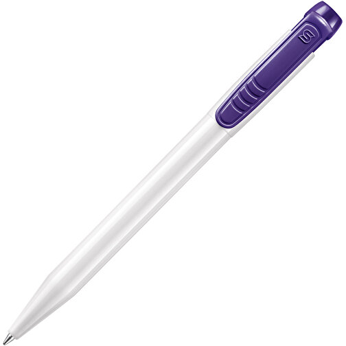 Kugelschreiber Pier Hardcolour , weiß / purple, ABS, 13,60cm (Länge), Bild 2
