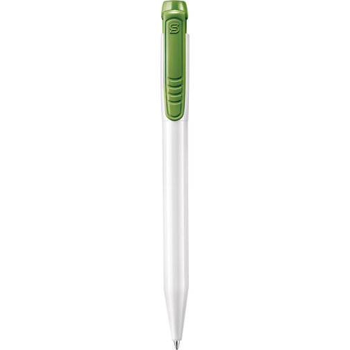 Kugelschreiber Pier Hardcolour , weiß / grün, ABS, 13,60cm (Länge), Bild 1