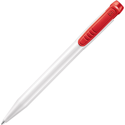 Kugelschreiber Pier Hardcolour , weiss / rot, ABS, 13,60cm (Länge), Bild 2