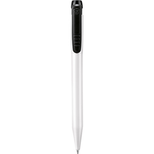 Kugelschreiber Pier Hardcolour , weiß / schwarz, ABS, 13,60cm (Länge), Bild 1