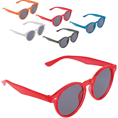 Sonnenbrille Jacky Transparent UV400 , transparent rot, PP & Polycarbonat, 15,00cm x 5,30cm x 14,50cm (Länge x Höhe x Breite), Bild 2