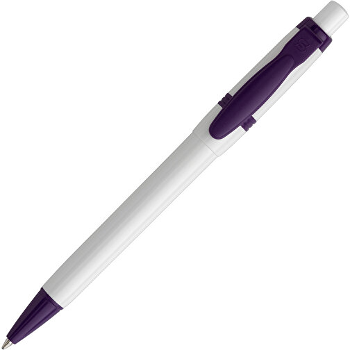 Kugelschreiber Olly Hardcolour , weiss / purple, ABS, 13,80cm (Länge), Bild 2