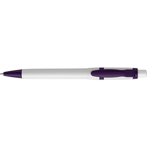 Kugelschreiber Olly Hardcolour , weiß / purple, ABS, 13,80cm (Länge), Bild 3