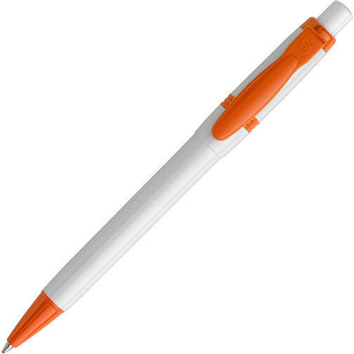 Kugelschreiber Olly Hardcolour , weiss / orange, ABS, 13,80cm (Länge), Bild 2
