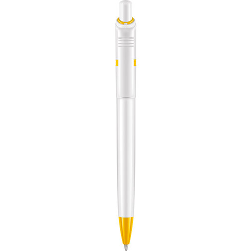 Kugelschreiber Ducal Hardcolour , weiß / gelb, ABS, 13,80cm (Länge), Bild 1