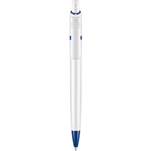 Kugelschreiber Ducal Hardcolour , weiß / dunkelblau, ABS, 13,80cm (Länge), Bild 1