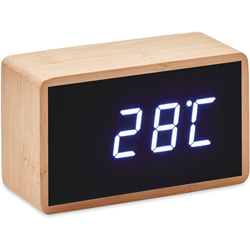 Miri Clock , holzfarben, Bambus, 10,00cm x 4,30cm x 6,00cm (Länge x Höhe x Breite), Bild 1