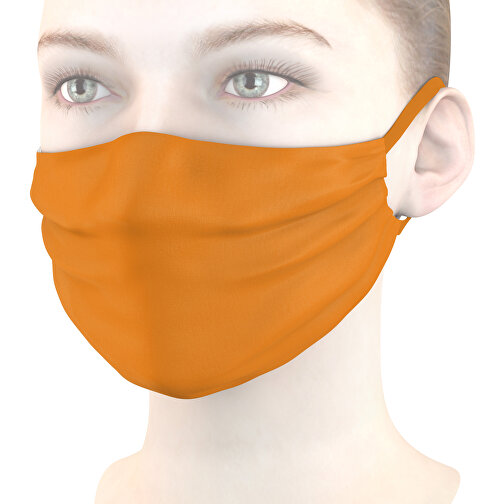 Mund-Nasen-Maske , kürbisorange, Polyester, 11,00cm x 9,00cm (Länge x Breite), Bild 1