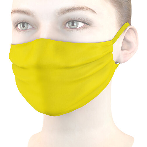 Mund-Nasen-Maske , zitronengelb, Polyester, 11,00cm x 9,00cm (Länge x Breite), Bild 1