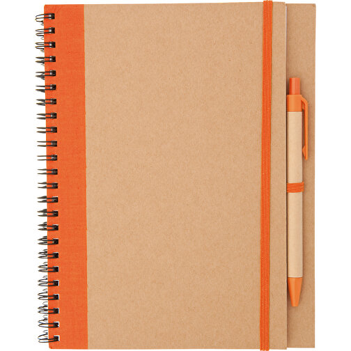 Notizbuch Tunel , orange, Reclycling Pappe, 16,50cm x 1,00cm x 21,00cm (Länge x Höhe x Breite), Bild 1