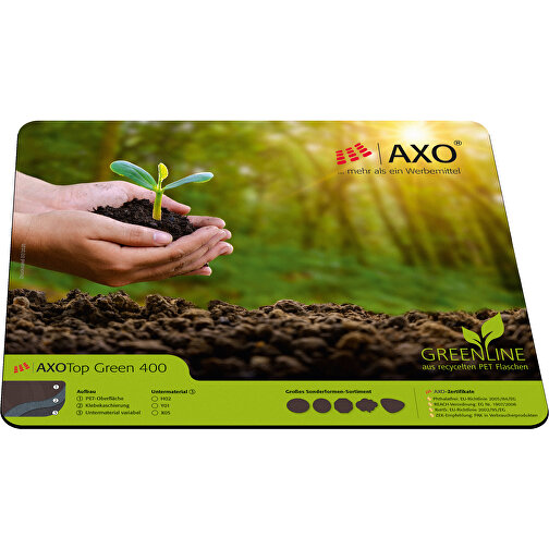 AXOPAD® Mousepad AXOTop Green 400, 24 x 19,5 cm rettangolare, 2,4 mm di spessore, Immagine 1
