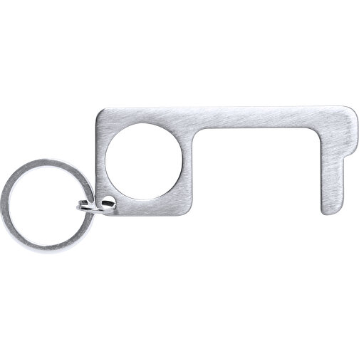 Schlüsselanhänger Anticontact Bigox , silber, Rostfreier Stahl, 3,20cm x 0,20cm x 7,60cm (Länge x Höhe x Breite), Bild 1