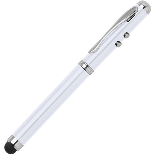 Kugelschreiber Laser Snarry , weiß, Metall, 12,30cm (Breite), Bild 2