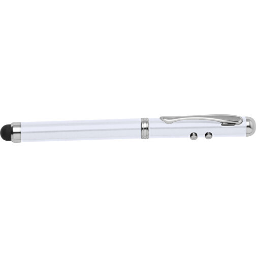 Kugelschreiber Laser Snarry , weiss, Metall, 12,30cm (Breite), Bild 3