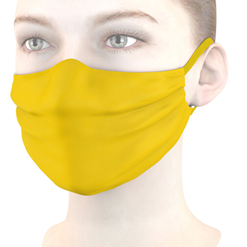 Mund-Nasen-Maske Mit Nasenbügel , sonnengelb, Polyester, 11,00cm x 9,00cm (Länge x Breite), Bild 1