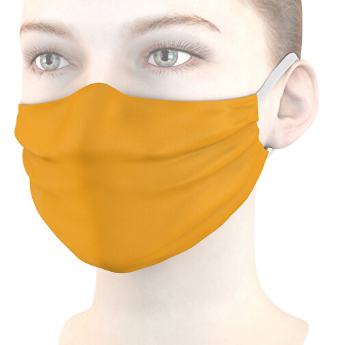 Mund-Nasen-Maske Mit Nasenbügel , orange, Polyester, 11,00cm x 9,00cm (Länge x Breite), Bild 1