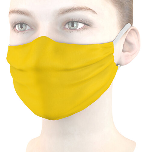 Mund-Nasen-Maske Mit Nasenbügel , sonnengelb, Polyester, 11,00cm x 9,00cm (Länge x Breite), Bild 1