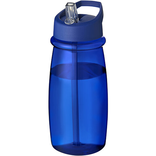 H2O Active® Pulse 600 Ml Sportflasche Mit Ausgussdeckel , blau / blau, PET Kunststoff, 72% PP Kunststoff, 17% SAN Kunststoff, 11% PE Kunststoff, 19,90cm (Höhe), Bild 1