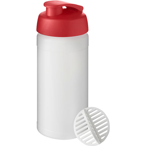 Baseline Plus 500 Ml Shakerflasche , rot / klar mattiert, HDPE Kunststoff, PP Kunststoff, PP Kunststoff, 18,50cm (Höhe), Bild 1