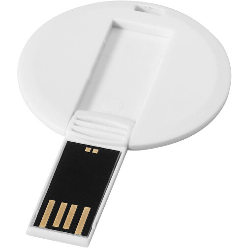 Round Credit Card USB-Stick , weiss MB , 8 GB , Kunststoff MB , 0,10cm (Höhe), Bild 1