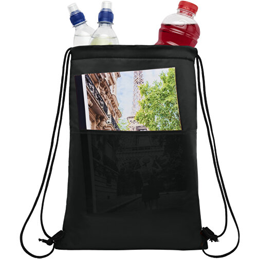 Oriole Kühltasche Mit Kordelzug 5L , schwarz, 210D Polyester, 32,00cm x 43,00cm (Länge x Höhe), Bild 5