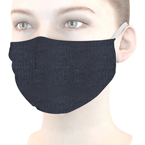 Mund-Nasen-Maske Deluxe , graphitgrau, Baumwolle, 21,00cm x 12,00cm (Länge x Breite), Bild 1