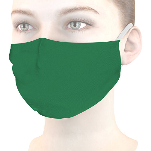 Mund-Nasen-Maske Deluxe , blattgrün, Baumwolle, 21,00cm x 12,00cm (Länge x Breite), Bild 1