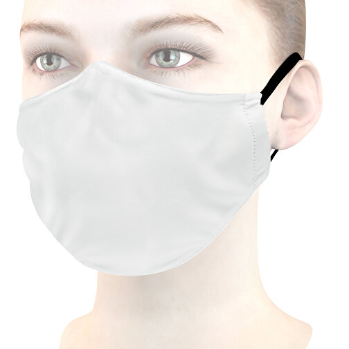 Mikrofaser-Kindermaske Mit Nasenbügel , weiß, 70% Polyester, 30% Polyamid, 17,00cm x 6,00cm (Länge x Breite), Bild 1