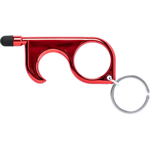 Schlüsselanhänger Anticontact Cimak , rot, 3,00cm x 0,50cm x 7,30cm (Länge x Höhe x Breite), Bild 1