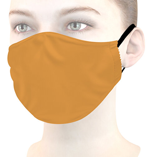 Mikrofaser-Gesichtsmaske , orangebraun, 70% Polyester, 30% Polyamid, 18,00cm x 8,00cm (Länge x Breite), Bild 1