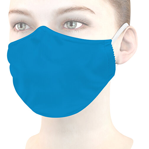 Mikrofaser-Kindermaske Mit Nasenbügel , hellblau, 70% Polyester, 30% Polyamid, 17,00cm x 6,00cm (Länge x Breite), Bild 1