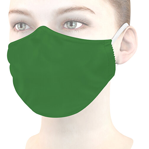 Mikrofaser-Gesichtsmaske Mit Nasenbügel , grün, 70% Polyester, 30% Polyamid, 18,00cm x 8,00cm (Länge x Breite), Bild 1