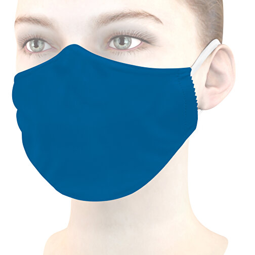 Mikrofaser-Gesichtsmaske Mit Nasenbügel , tintenblau, 70% Polyester, 30% Polyamid, 18,00cm x 8,00cm (Länge x Breite), Bild 1