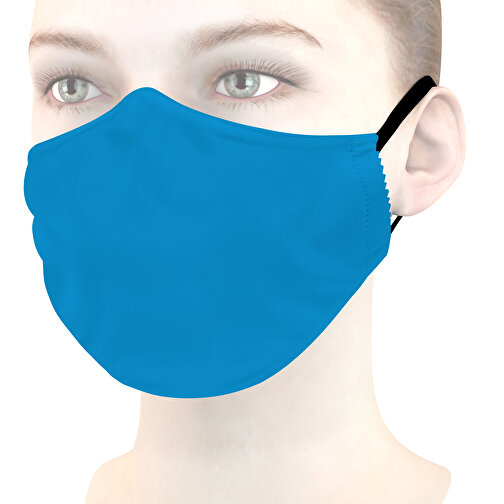 Mikrofaser-Gesichtsmaske Mit Nasenbügel , hellblau, 70% Polyester, 30% Polyamid, 18,00cm x 8,00cm (Länge x Breite), Bild 1