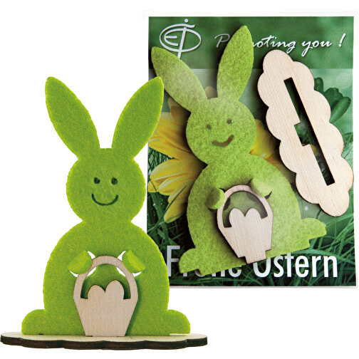Figura de palo de conejo en tarjeta promocional, incluido el grabado por láser, Imagen 1