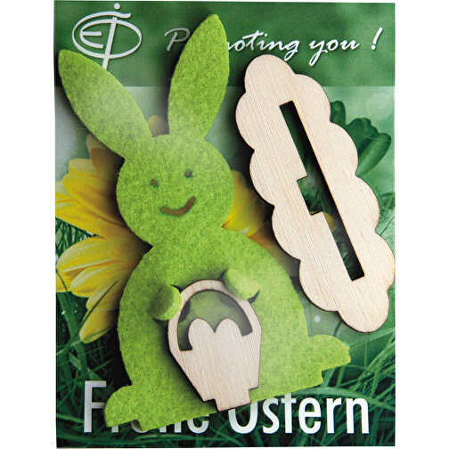 Figura de palo de conejo en tarjeta promocional, incluido el grabado por láser, Imagen 3