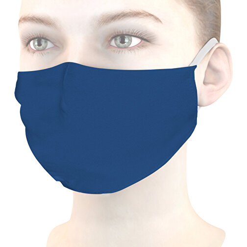 Mund-Nasen-Maske Deluxe , königsblau, Baumwolle, 21,00cm x 12,00cm (Länge x Breite), Bild 1