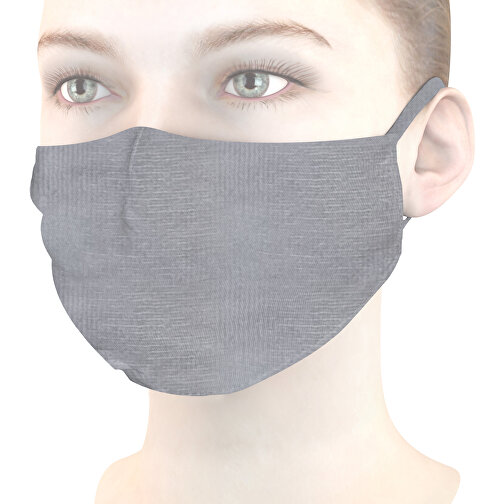 Mund-Nasen-Maske Deluxe , cremegrau, Baumwolle, 21,00cm x 12,00cm (Länge x Breite), Bild 1